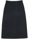 Jil Sander Wool A-line Midi Skirt In Black