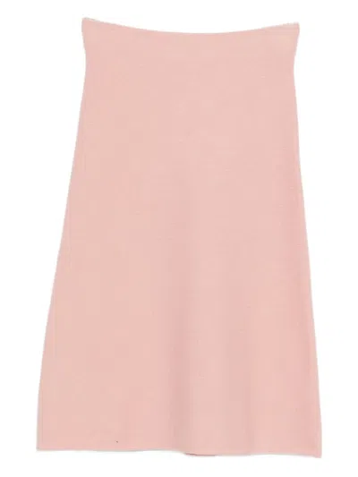 Jil Sander Wool A-line Skirt In Pink