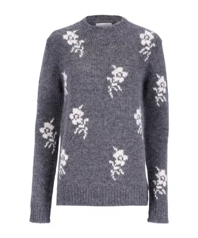 Jil Sander Wool Alpaca Crewneck Sweater In Gray