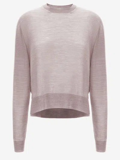 Jil Sander Wool And Cashmere Blend Sweater In Transparent