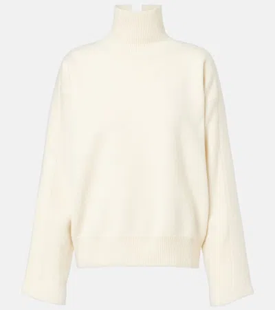 Jil Sander Wool And Cotton-blend Turtleneck Sweater In White