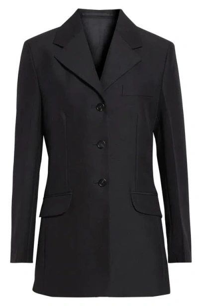 Jil Sander Wool & Mohair Coat In Black