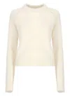 Jil Sander Crewneck Knitted Jumper In Ivory