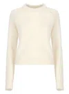Jil Sander Crewneck Knitted Jumper In Neutrals