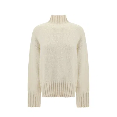 JIL SANDER JIL SANDER WOOL AND SILK SWEATER WITH HIGH NECK