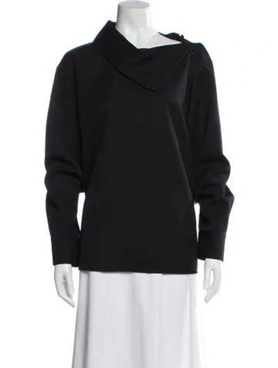 Pre-owned Jil Sander Wool Asymmetrical Top In Gray