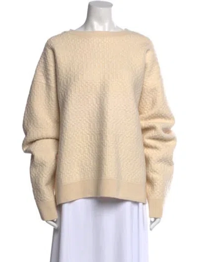 Pre-owned Jil Sander Wool Bateau Neckline Sweater In Neutral