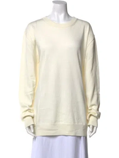 Pre-owned Jil Sander Wool Bateau Neckline Sweatshirt W/ Tags In Neutral
