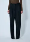 Jil Sander Wide Black Pants In Silk Blend In Black