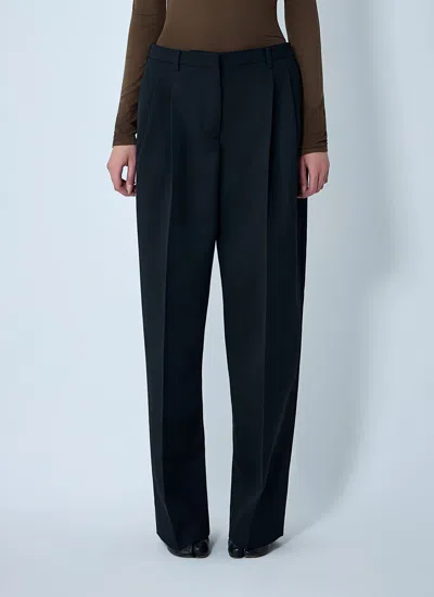 JIL SANDER WOOL BELTED PANTS