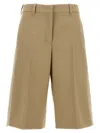 Jil Sander Bermuda Shorts In Wool In Beige
