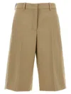 Jil Sander Bermuda Shorts In Wool In Beige