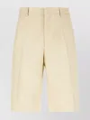 Jil Sander Wool Bermuda Shorts Belt Loops In Neutral