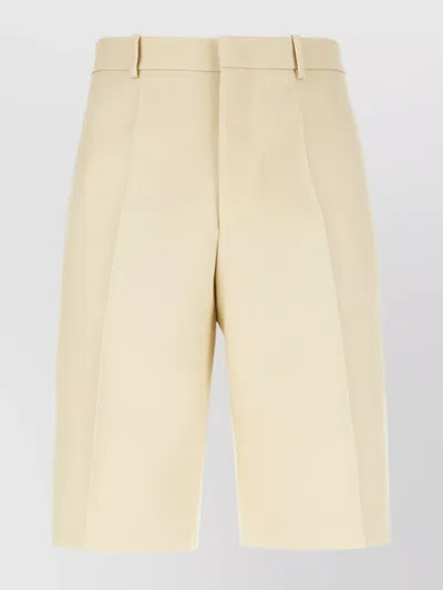 Jil Sander Wool Bermuda Shorts Belt Loops In Neutral