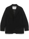 Jil Sander Tailored Black Suit Jacket With Classic Notch Lapel In Black