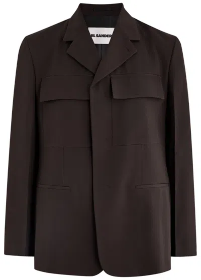 Jil Sander Wool Blazer In Brown