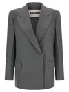 Jil Sander Wool Blazer Blazers Gray In Multi
