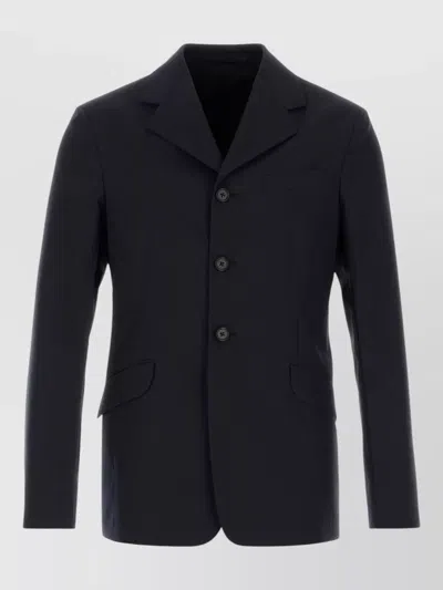 Jil Sander Wool Blazer Single Breasted Notch Lapel In Black