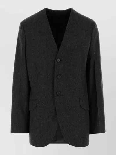 Jil Sander Wool Blazer Single Breasted Notched Lapels In Black