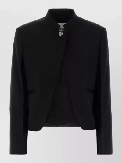 Jil Sander Wool Blazer Structured Silhouette Cropped Design In Brown