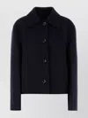 Jil Sander Wool Blazer With Collared Neck And Long Sleeves In Blue