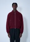 Jil Sander Felted Wool Aviator Bomber Jacket Peach Opal In Red