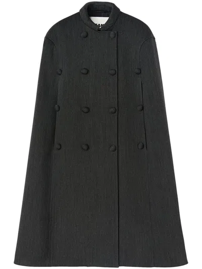 Jil Sander Wool-blend Cape In Black