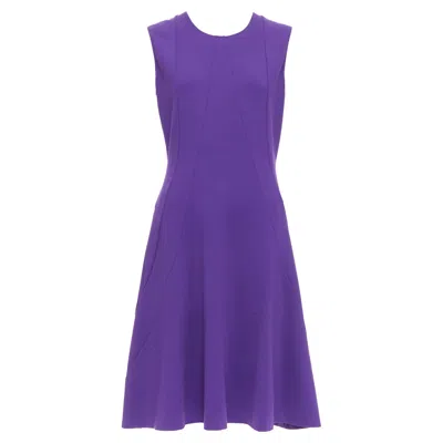 Jil Sander Wool Blend Contour Panel Fit Flare Dress In Purple