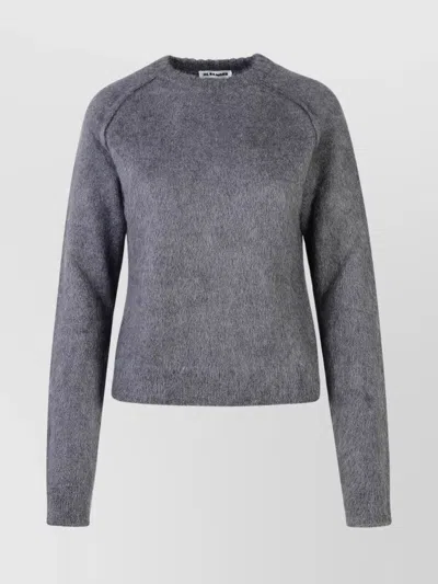 Jil Sander Wool Blend Crew Neck Sweater In Gray
