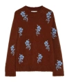 Jil Sander Brick-coloured Alpaca Sweater With Embroidery In Burgundy