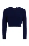 Jil Sander Wool-blend Cropped Sweater In Blue
