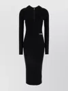 Jil Sander Wool Blend Dress With Hood And Ribbed Texture