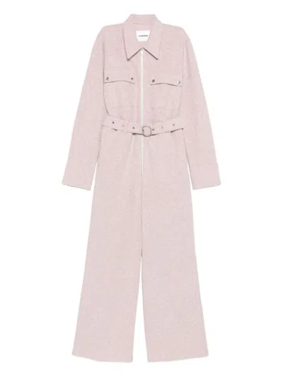 Jil Sander Wool Blend Jumpsuit In Pink