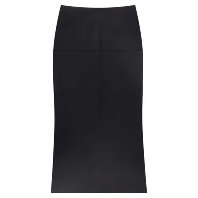Pre-owned Jil Sander Wool Blend Knitted Midi Skirt In Black