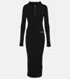 Jil Sander Hooded Rib Dress In Black