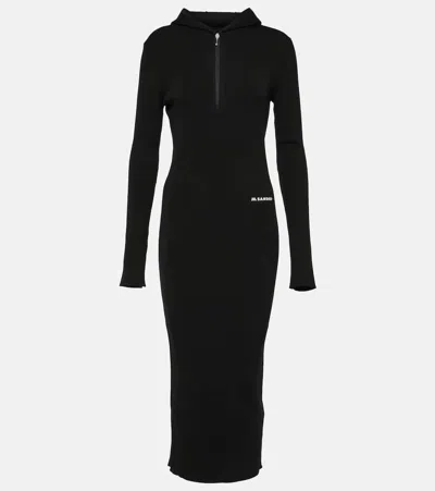JIL SANDER WOOL-BLEND MIDI DRESS