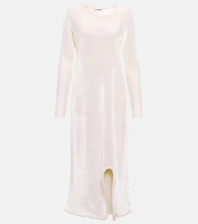Jil Sander Wool-blend Maxi Dress In Off White