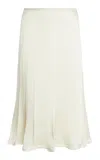 Jil Sander Envers Pleat Detail Raw Hem Satin Skirt