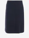 Jil Sander Wool Blend Midi Skirt In Blue