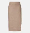 Jil Sander Wool-blend Midi Skirt In Brown