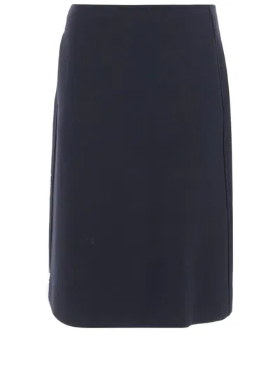 JIL SANDER WOOL BLEND MIDI SKIRT