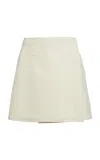 Jil Sander Wool-blend Mini Wrap Skirt In Off-white