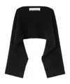 Jil Sander Wool-blend Poncho In Black