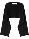 Jil Sander Wool-blend Poncho In Black