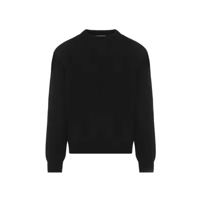 Jil Sander Wool-blend Crew Neck Pullover In Black