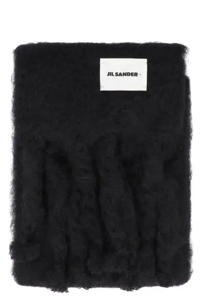 Jil Sander Wool Blend Scarf In Black