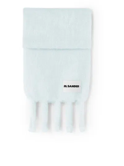 Jil Sander Wool Blend Scarf In Blue