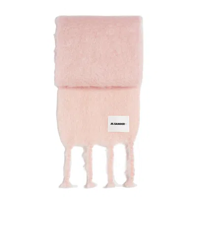 Jil Sander Wool Blend Scarf In Pink