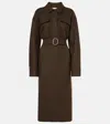 Jil Sander Wool-blend Shirt Dress In Brown