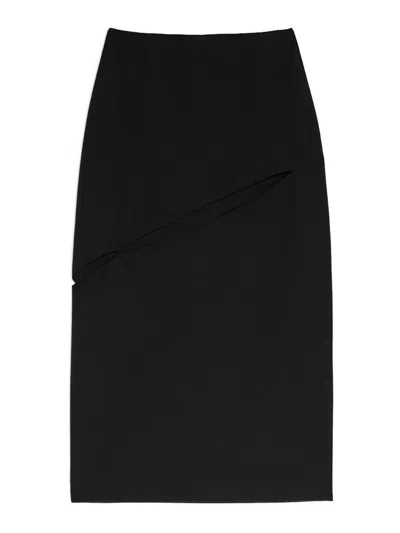 Jil Sander Wool Blend Skirt In Black